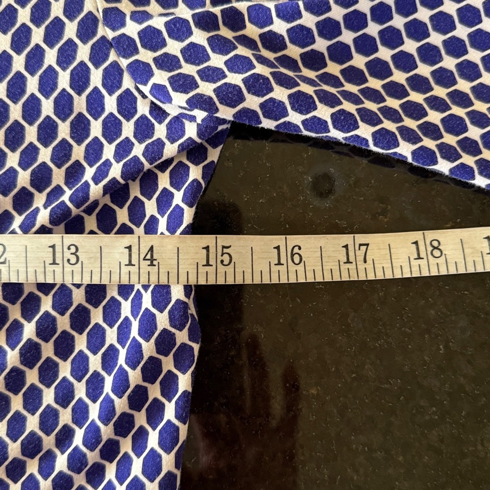 Diane Von Furstenberg “New Julian Two Mini” Blue/White Wrap Dress Size 2 - Picture 12 of 14